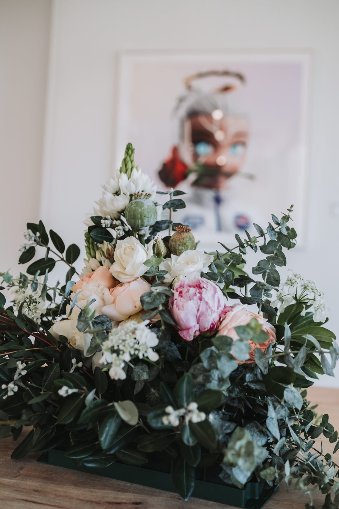 Reception tablescape florals for a client
